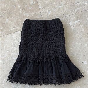 Charo Ruiz Elegant Black Lace Skirt